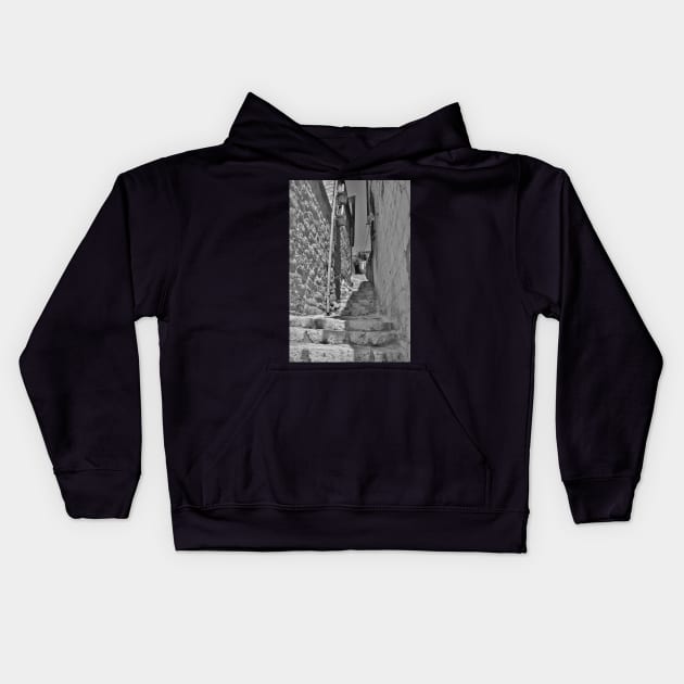 Street in Perast Kids Hoodie by jojobob